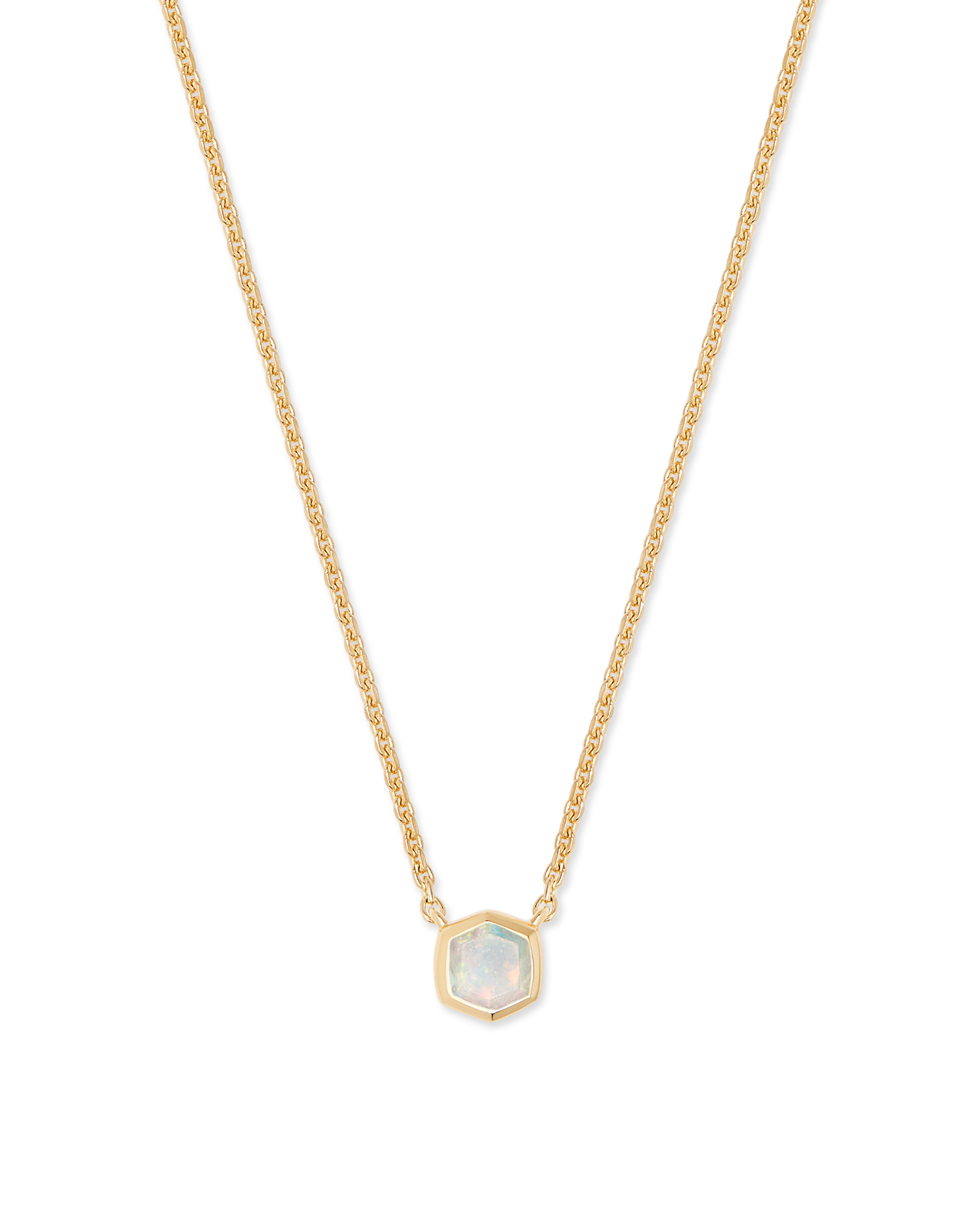 Davie 18K Gold Vermeil Pendant Necklace in White Ethiopian Opal | Kendra Scott